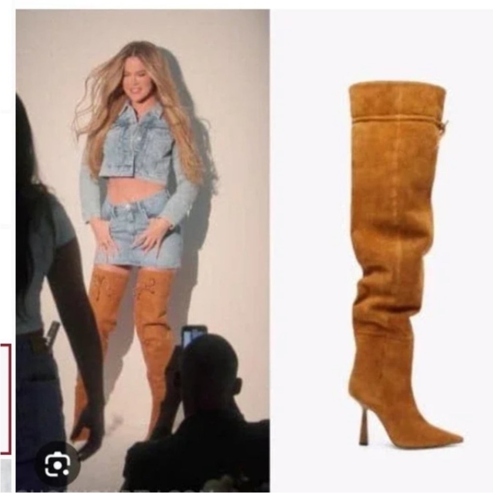 New! Good American Carla Over the Knee Boot Tobacco 7 🤎 NWOB - Picture 12 of 12